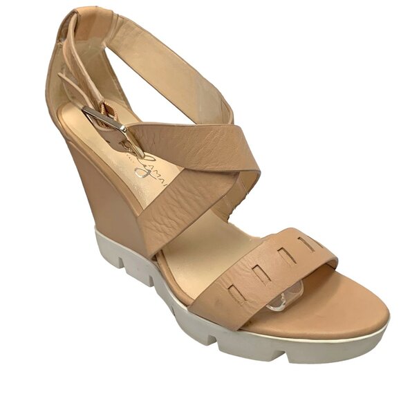 CHARLY AMAR Brew Leather Strappy Platform Wedge Sandals - Picture 4 of 11